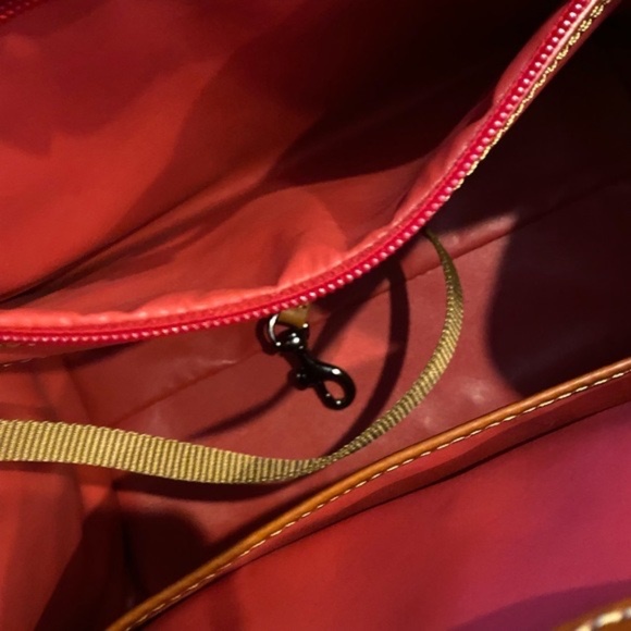 Dooney & Bourke squared blue/brown satchel - Picture 14 of 16